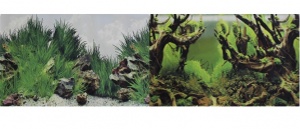 Фон для аквариума двухсторонний Мангровая коряга/Подводный рельеф 30х60см (9098/9030)